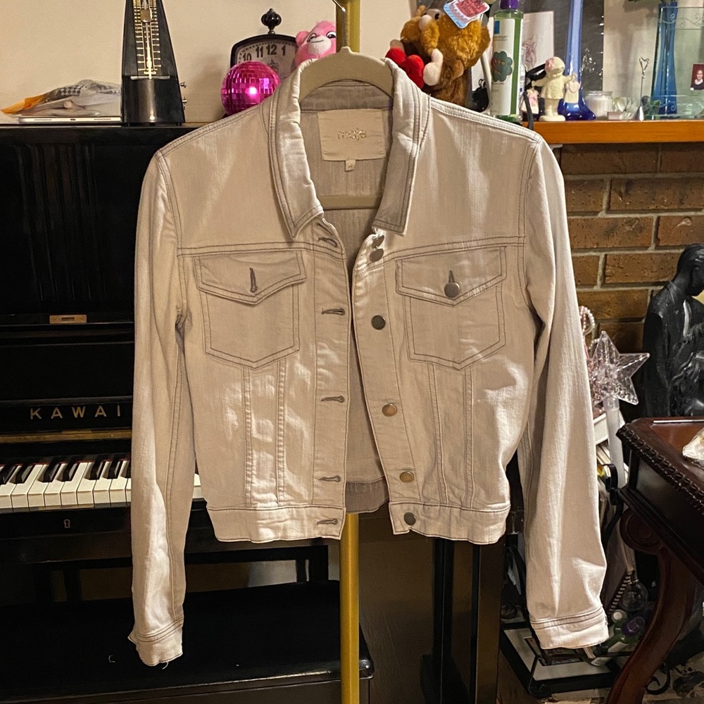 Maje Light Grey Jean Jacket